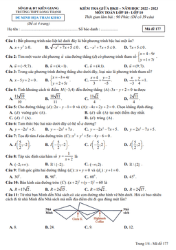 đề minh họa giữa hk2 toán 10 năm 2022 – 2023 trường thpt long thạnh – kiên giang