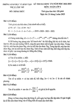 đề olympic 27/4 toán 6 năm 2022 – 2023 phòng gd&đt phú mỹ – br vt