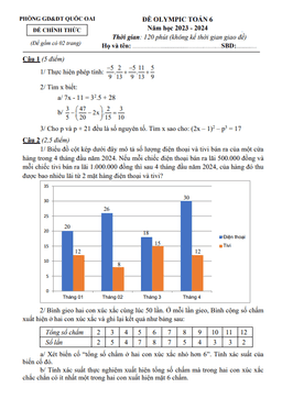 đề olympic toán 6 năm 2023 – 2024 phòng gd&đt quốc oai – hà nội