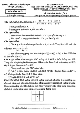 đề olympic toán 8 đợt 1 năm 2022 – 2023 phòng gd&đt ứng hòa – hà nội