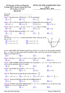 đề ôn tập trắc nghiệm môn toán lớp 10 trường thpt chuyên lương thế vinh – đồng nai