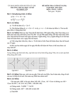 đề tham khảo cuối kì 2 toán 8 năm 2023 – 2024 phòng gd&đt củ chi – tp hcm