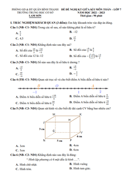 đề tham khảo giữa kỳ 1 toán 7 năm 2022 – 2023 trường thcs lam sơn – tp hcm