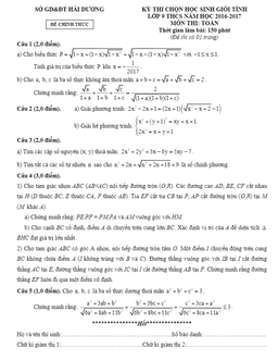 đề thi chọn học sinh giỏi tỉnh toán 9 thcs năm học 2016-2017 sở gd và đt hải dương
