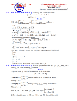 đề thi chọn học sinh giỏi toán thpt cấp tỉnh năm 2021 – 2022 sở gd&đt bình dương