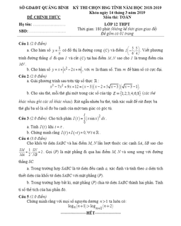 đề thi chọn hsg tỉnh toán 12 năm 2018 – 2019 sở gd&đt quảng bình