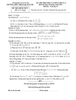 đề thi chọn hsg toán 10 năm 2018 – 2019 trường thpt thị xã quảng trị