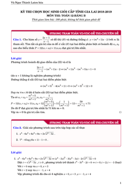 đề thi chọn hsg toán 12 cấp tỉnh năm 2018 – 2019 sở gd và đt gia lai