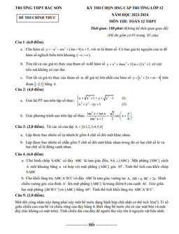 đề thi chọn hsg toán 12 năm 2023 – 2024 trường thpt bắc sơn – lạng sơn