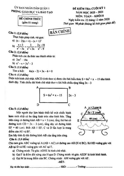đề thi cuối học kỳ 1 toán 8 năm 2020 – 2021 phòng gd&đt quận 1 – tp hcm