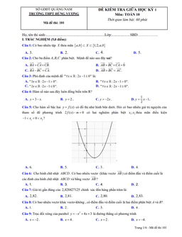 đề thi giữa hk1 toán 10 năm 2020 – 2021 trường thpt hùng vương – quảng nam
