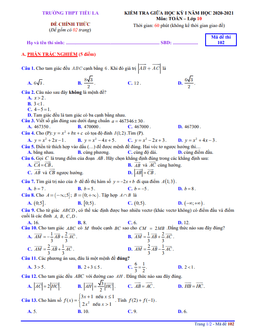đề thi giữa hk1 toán 10 năm 2020 – 2021 trường thpt tiểu la – quảng nam
