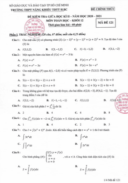 đề thi gk2 toán 12 năm 2020 – 2021 trường năng khiếu tdtt bình chánh – tp hcm