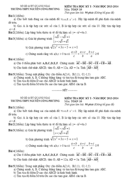 đề thi hk1 lớp 10 trường nguyễn công phương – quảng ngãi 2013 – 2014