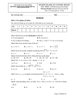 đề thi hk1 toán 10 năm 2020 – 2021 trường phan đình phùng – quảng bình