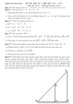 đề thi hk1 toán 10 năm học 2016 – 2017 trường thpt marie curie – hà nội