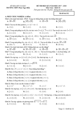đề thi hk1 toán 10 năm học 2017 – 2018 trường thpt phan ngọc hiển – cà mau