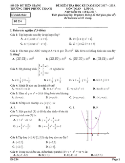 đề thi hk1 toán 10 năm học 2017 – 2018 trường thpt phước thạnh – tiền giang