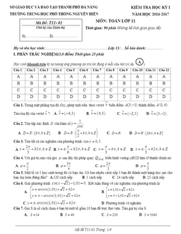 đề thi hk1 toán 11 năm học 2016 – 2017 trường thpt nguyễn hiền – đà nẵng