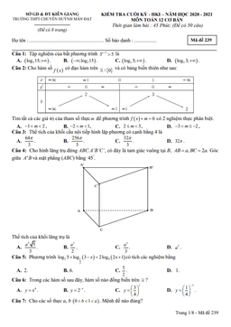 đề thi hk1 toán 12 cơ bản năm 2020 – 2021 trường chuyên huỳnh mẫn đạt – kiên giang