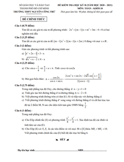 đề thi hk2 toán 10 năm 2020 – 2021 trường thpt nguyễn công trứ – tp hcm