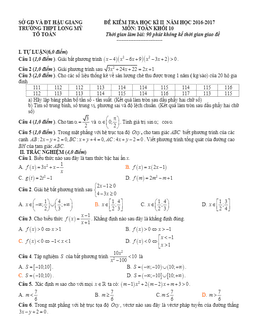 đề thi hk2 toán 10 năm học 2016 – 2017 trường thpt long mỹ – hậu giang