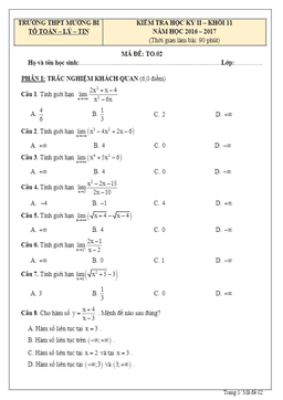 đề thi hk2 toán 11 năm học 2016 – 2017 trường thpt mường bi – hòa bình