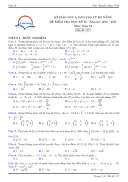 đề thi hk2 toán 12 năm học 2016 – 2017 sở gd và đt đà nẵng