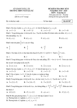 đề thi hk2 toán 12 năm học 2019 – 2020 trường thpt ngô gia tự – đắk lắk