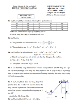 đề thi hk2 toán 7 năm 2019 – 2020 trường thcs phan sào nam – tp hcm