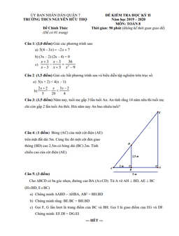 đề thi hk2 toán 8 năm 2019 – 2020 trường thcs nguyễn hữu thọ – tp hcm