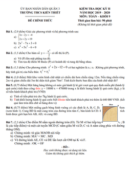 đề thi hk2 toán 9 năm 2019 – 2020 trường thcs kiến thiết – tp hcm