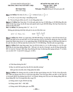 đề thi hk2 toán 9 năm 2019 – 2020 trường thcs nguyễn hữu thọ – tp hcm