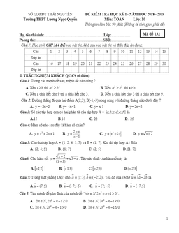 đề thi hki toán 10 năm 2018 – 2019 trường lương ngọc quyến – thái nguyên