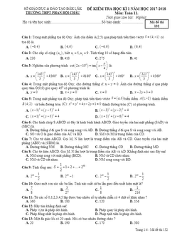 đề thi hki toán 11 năm học 2017 – 2018 trường thpt phan bội châu – đăk lăk
