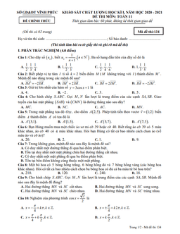 đề thi học kì 1 toán 11 năm học 2020 – 2021 sở gd&đt vĩnh phúc