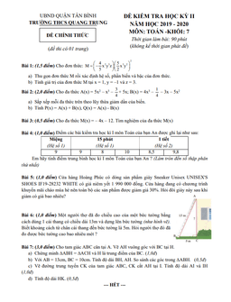 đề thi học kì 2 toán 7 năm 2019 – 2020 trường thcs quang trung – tp hcm