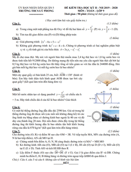 đề thi học kì 2 toán 9 năm 2019 – 2020 trường thcs lý phong – tp hcm