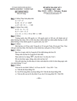 đề thi học kỳ 1 toán 6 năm 2019 – 2020 phòng gd&đt quận 9 – tp hcm