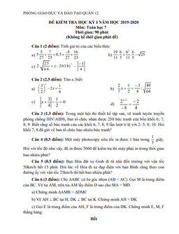 đề thi học kỳ 1 toán 7 năm 2019 – 2020 phòng gd&đt quận 12 – tp hcm
