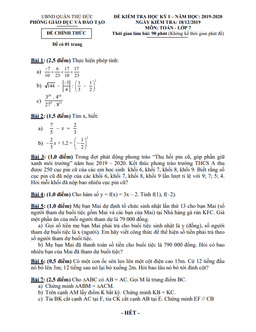 đề thi học kỳ 1 toán 7 năm 2019 – 2020 phòng gd&đt thủ đức – tp hcm