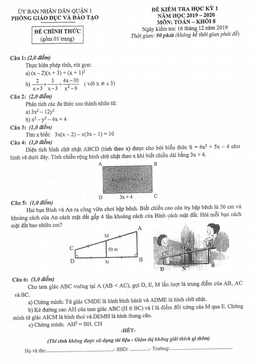 đề thi học kỳ 1 toán 8 năm 2019 – 2020 phòng gd&đt quận 1 – tp hcm