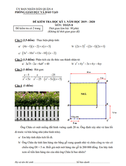 đề thi học kỳ 1 toán 8 năm 2019 – 2020 phòng gd&đt quận 4 – tp hcm