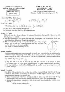 đề thi học kỳ 1 toán 9 năm 2019 – 2020 phòng gd&đt quận 1 – tp hcm