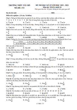 đề thi học kỳ 2 toán 10 năm 2022 – 2023 trường thpt tây hồ – hà nội