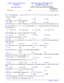 đề thi học kỳ 2 toán 12 năm 2018 – 2019 trường yên phong 1 – bắc ninh