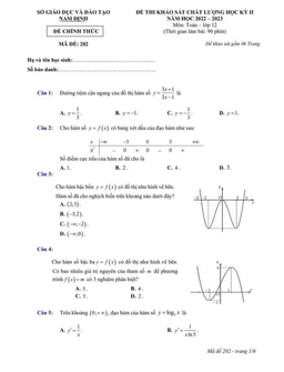 đề thi học kỳ 2 toán 12 năm 2022 – 2023 sở gd&đt nam định