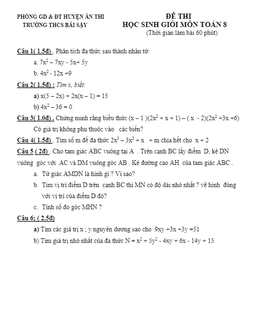 đề thi học sinh giỏi môn toán 8 trường thcs bãi sậy – hưng yên