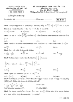 đề thi học sinh giỏi tỉnh toán 12 năm 2018 – 2019 sở gd&đt bắc ninh