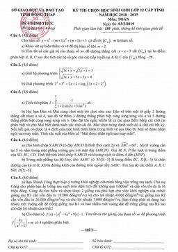 đề thi học sinh giỏi toán 12 cấp tỉnh năm 2018 – 2019 sở gd&đt đồng tháp
